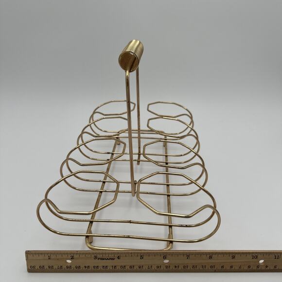 Mcm Vintage Gold Metal Beverage Serving Caddy - Picture 2 of 6